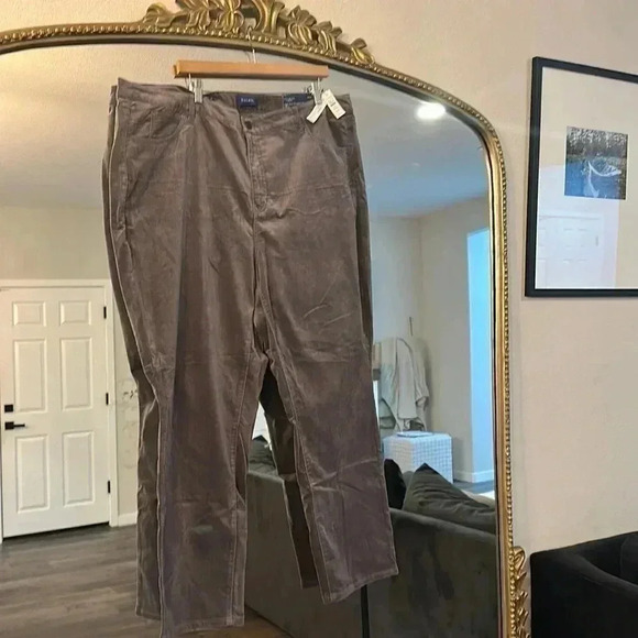 NWT TALBOTS HIGH RISE STRAIGHT LEG 22W Velveteen Curvy Pants - Picture 1 of 6